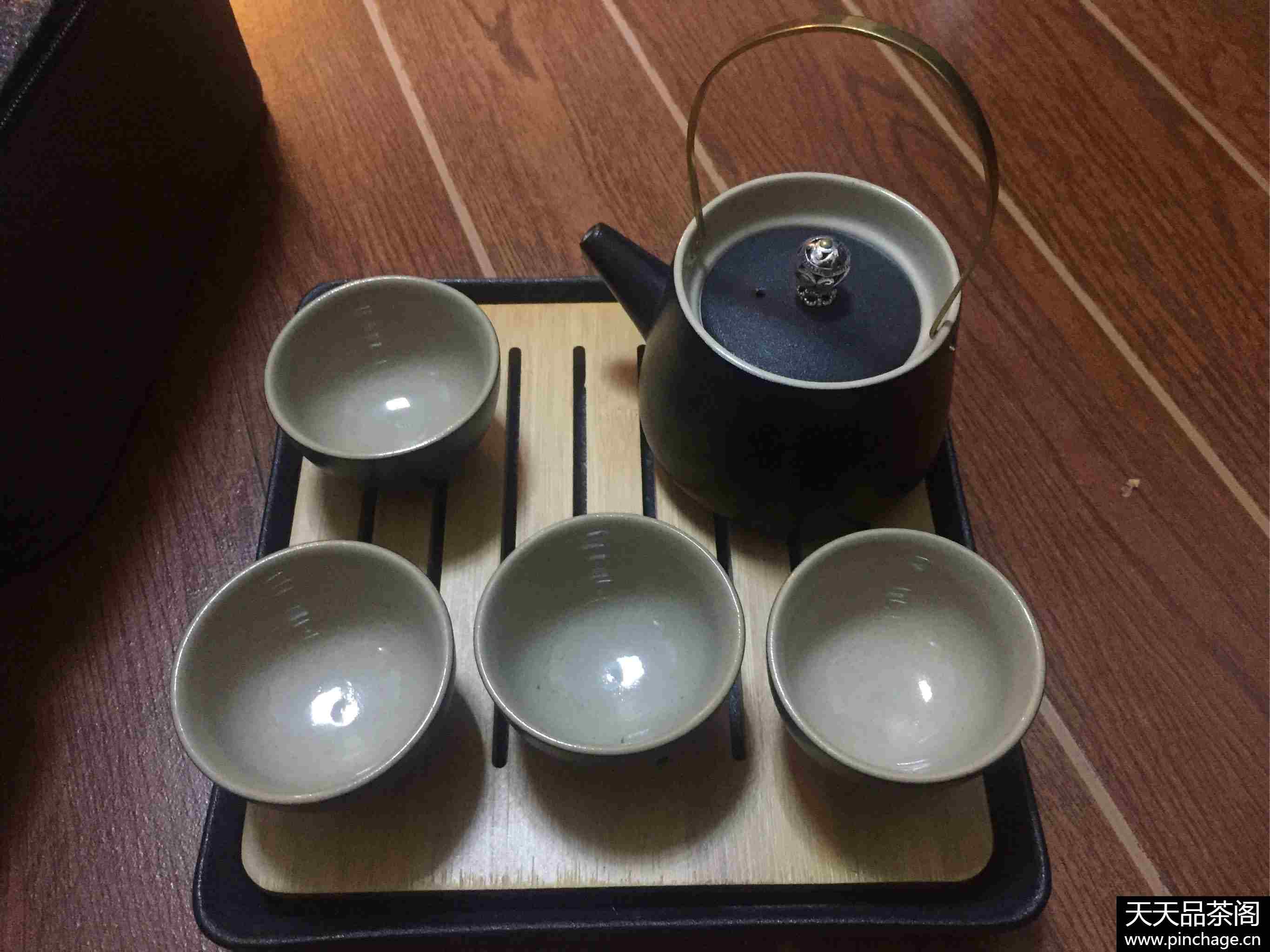 哥窑黑陶旅行茶具套装