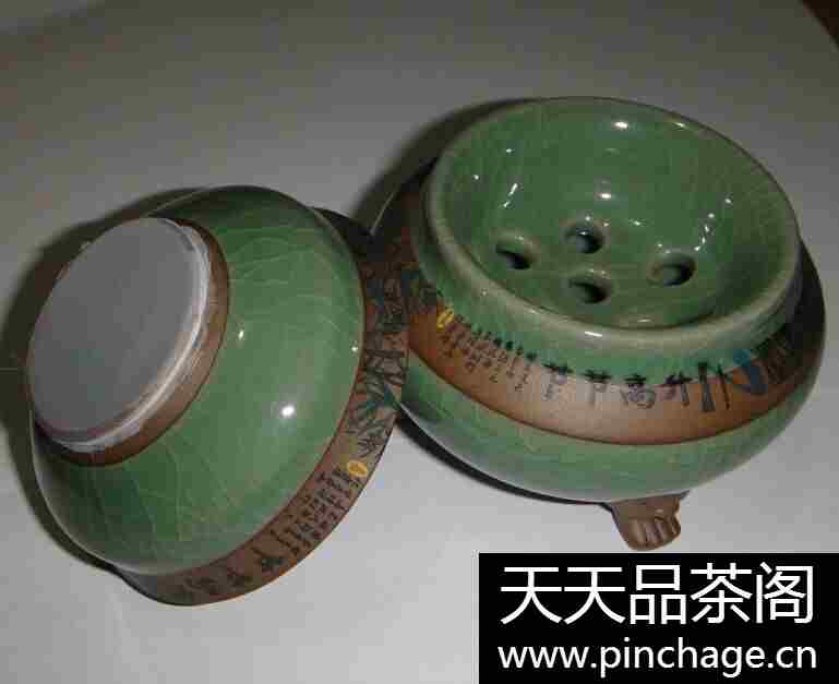 龙泉青瓷哥窑节节高升茶具大套装