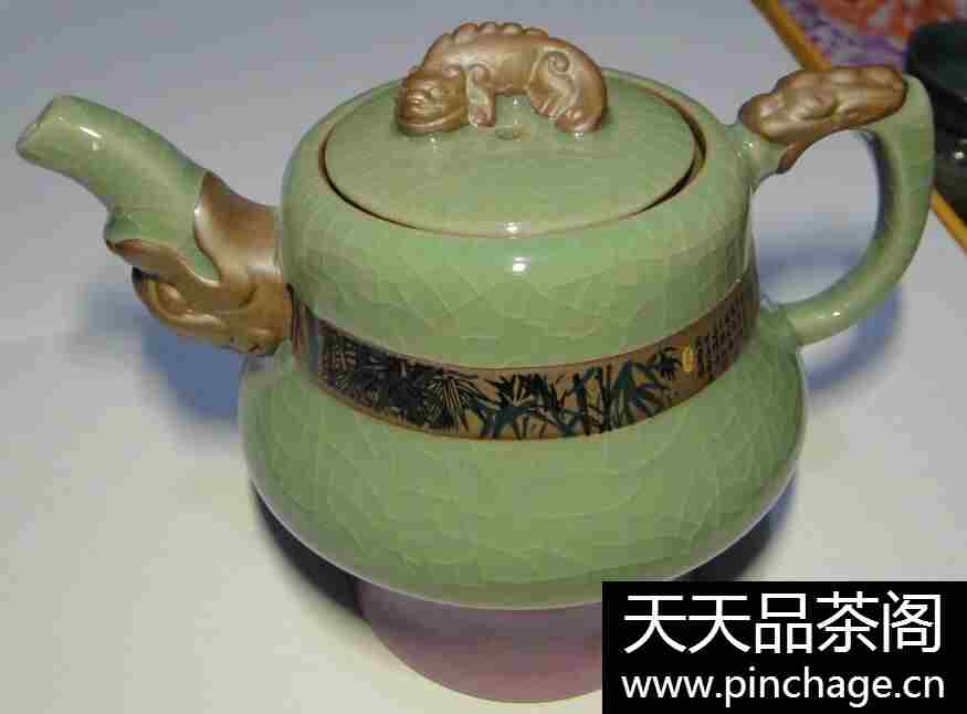 龙泉青瓷哥窑节节高升茶具大套装