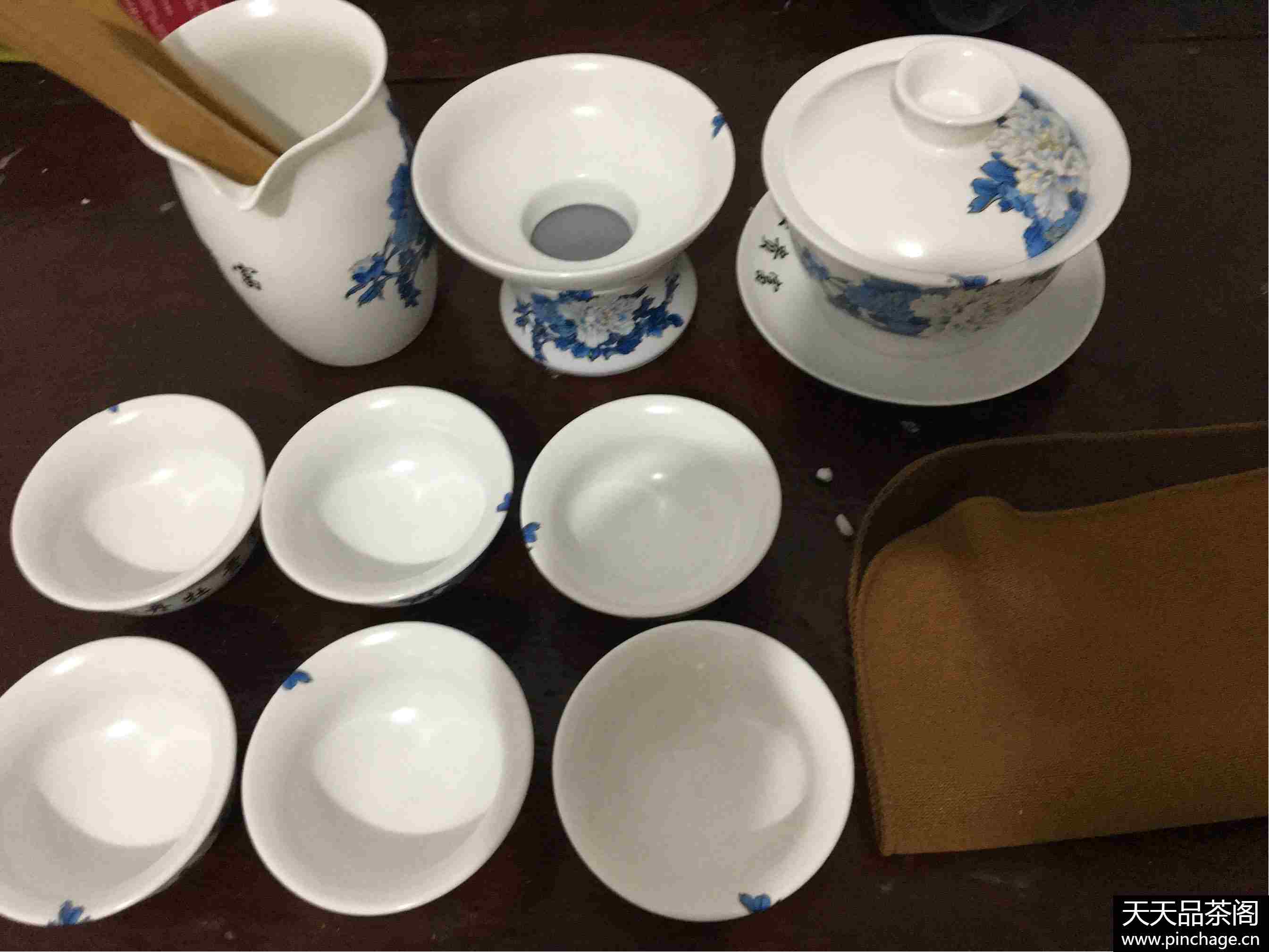 中国质造国画牡丹德化高白瓷茶具